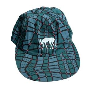 NWT PARRA Women’s Teal Embroidered Squared Waves Pattern 6 Panel Hat